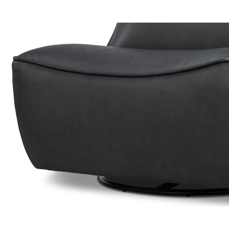 Kennett Swivel Armless Chair, Santoni Black