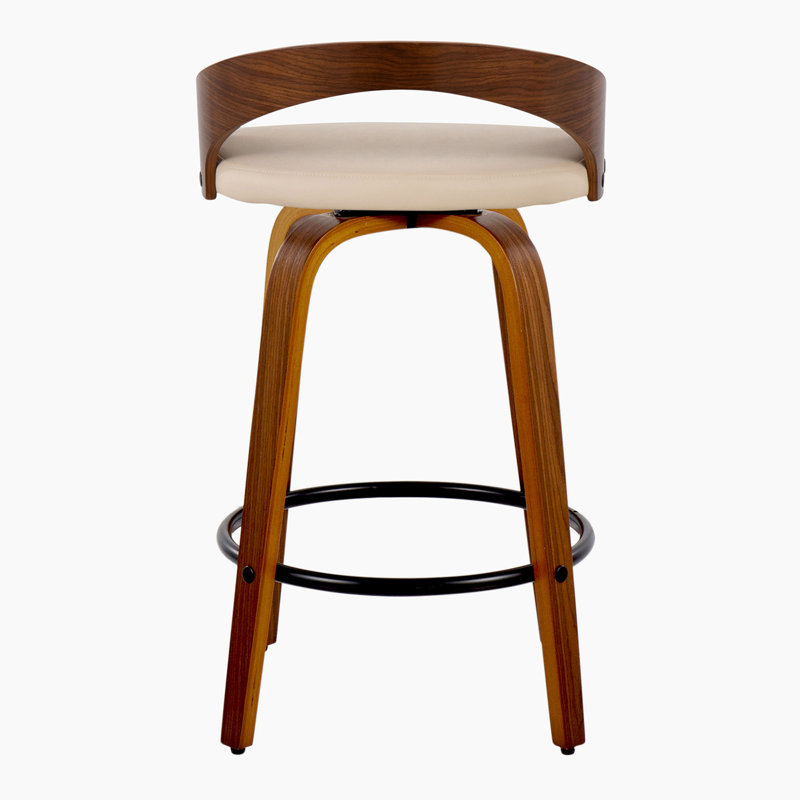 Tabouret de comptoir contemporain, Beige, Brun / Noir