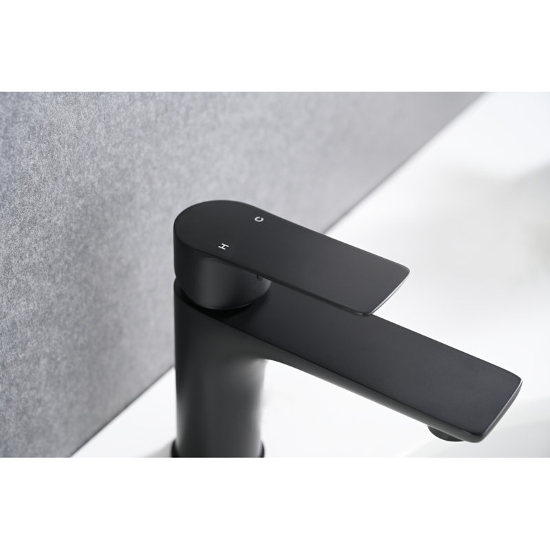 Single Handle Lavatory Basin Sink Faucet, Matte Black