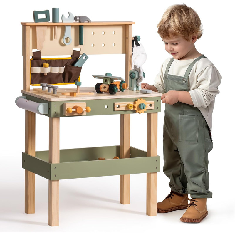 Carpenter Workbench with Tools Toy Organizer