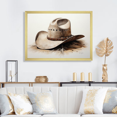 Cowboy Hat Minimalism Style V - Cowboys Wall Art for Living Room