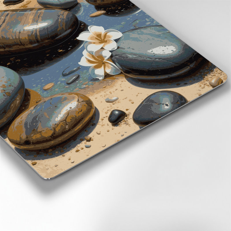 «Hawaiian Beach Rocks», art mural en métal gris, H 12 po x l 12 po