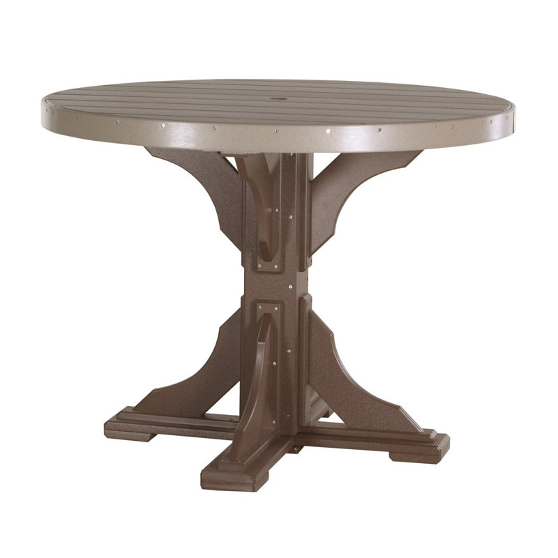 Table ronde 42 po Tillo, Bois vieilli, Brun châtaigne, l 48,25 po x L 48,25 po x H 30,25 po
