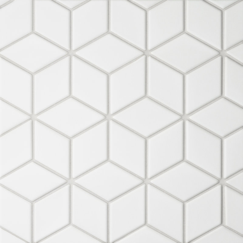 Carreau de porcelaine à motif de mur et de sol 11 po x 12 po Le Cafe, Blanc