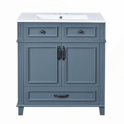 Meuble-lavabo bleu 30 po avec lavabo en céramique