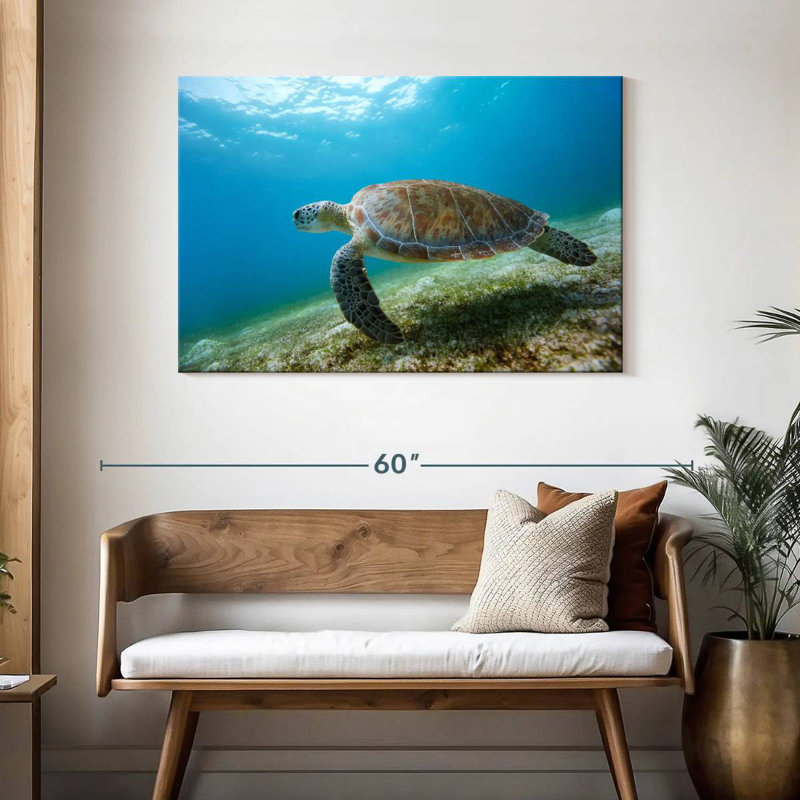 Tortue imbriquée Brampt en mouvement, H 30 po x l 45 po