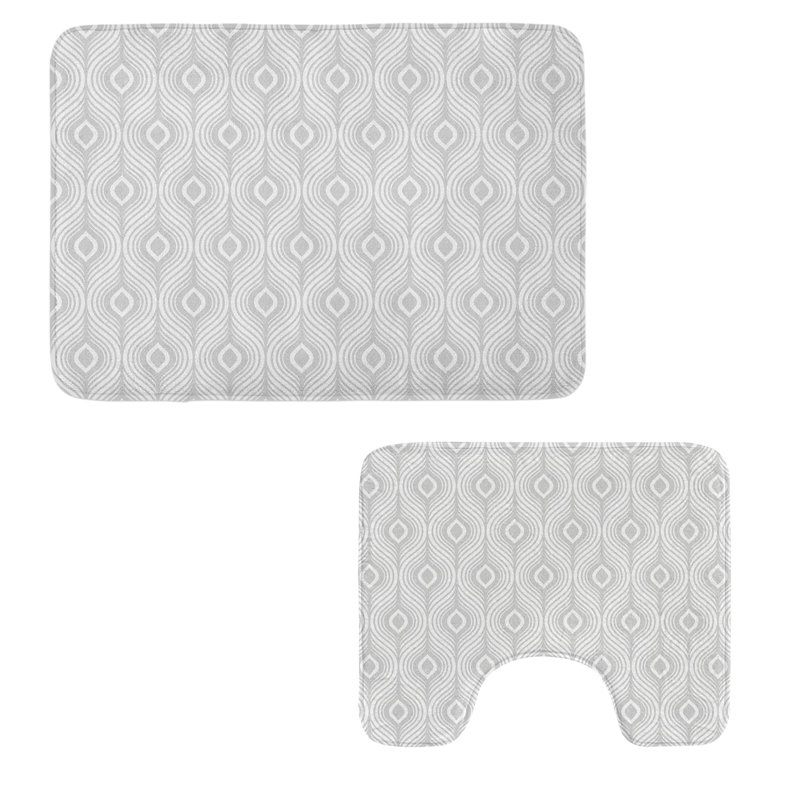  Ensemble de tapis abstraits pour salle de bain 2 pièces