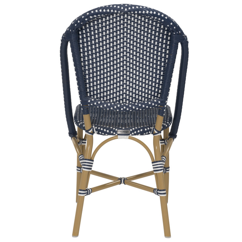 Chaise d'appoint Sofie, Bleu marine / pois blancs