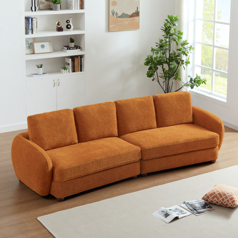 Canapé rembourré 114,5 po Caellin, Orange brûlé