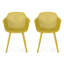 Chaise d'extérieur de style moderne en polypropylène jaune avec fonction de corrosion et support stable
