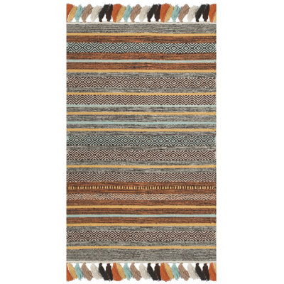 Tapis rayé en coton tissé à la main Montauk