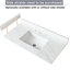 Dessus de meuble-lavabo 37 po semblable au marbre blanc - pierre frittée pour salle de bain, dosseret de 4 po de hauteur, trou de robinet pré-percé, résistant aux rayures et à l'eau