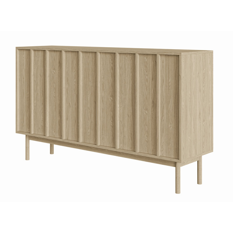 Three-Door Oiled Oak Chest of Drawers