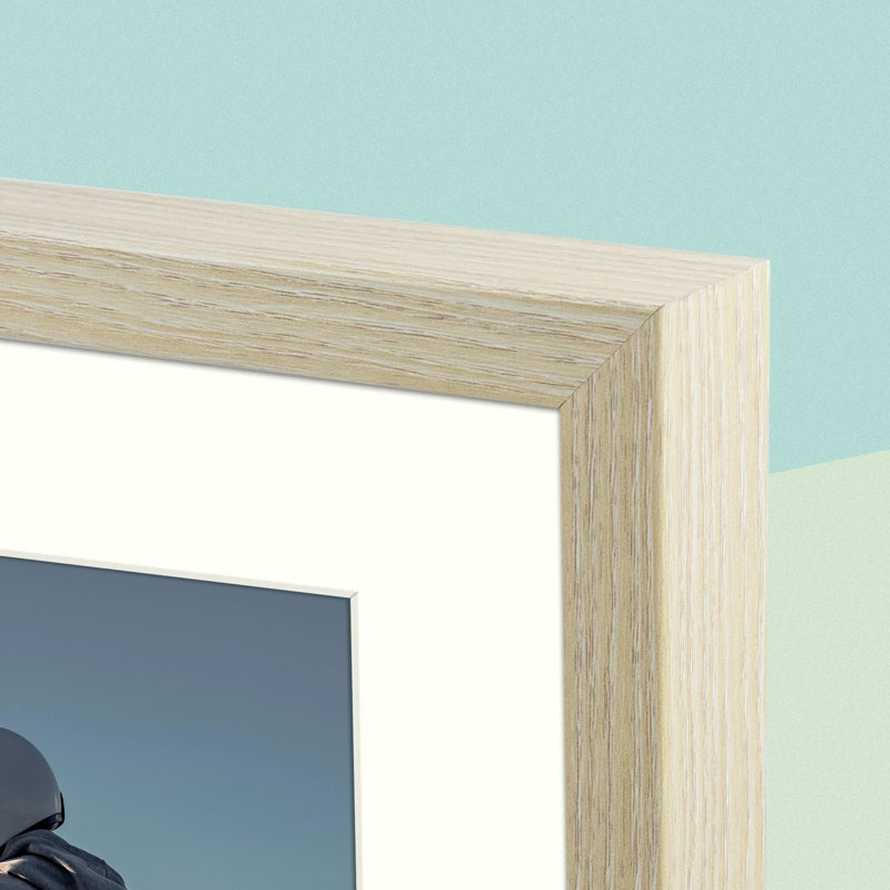 Matte Picture Frame, White/Brown, 12" x 16"