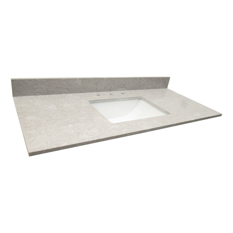 49 in. Drifting Fog Marble Vanity Top with White Undermount Sink