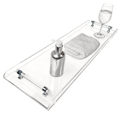 Serviteur de baignoire pour salle de bain de luxe, plateaux de table de bain et accessoires de salle de bain spa de luxe (argent)