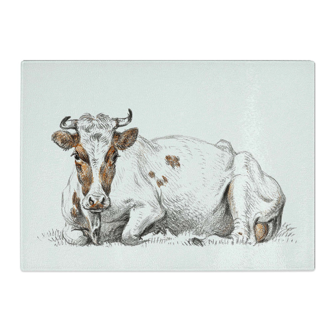 Tempered Glass a Lying Cow Chopping Board