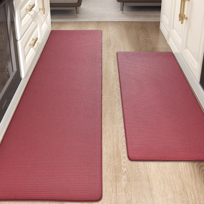 Tapis de cuisine anti-fatigue 2 pièces, Rouge