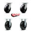 6 Inch Kingpinless Phenolic Wheel Swivel Caster Set 2 Swivel 2 Rigid SCC