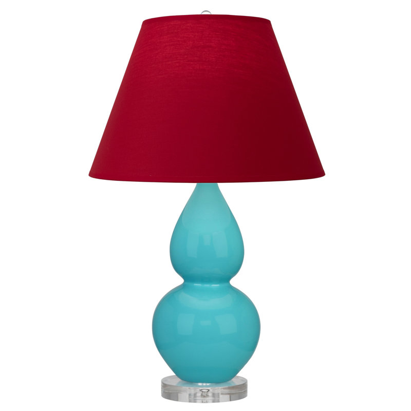 Petite lampe d'appoint à double gourde, Bleu crème, Rouge