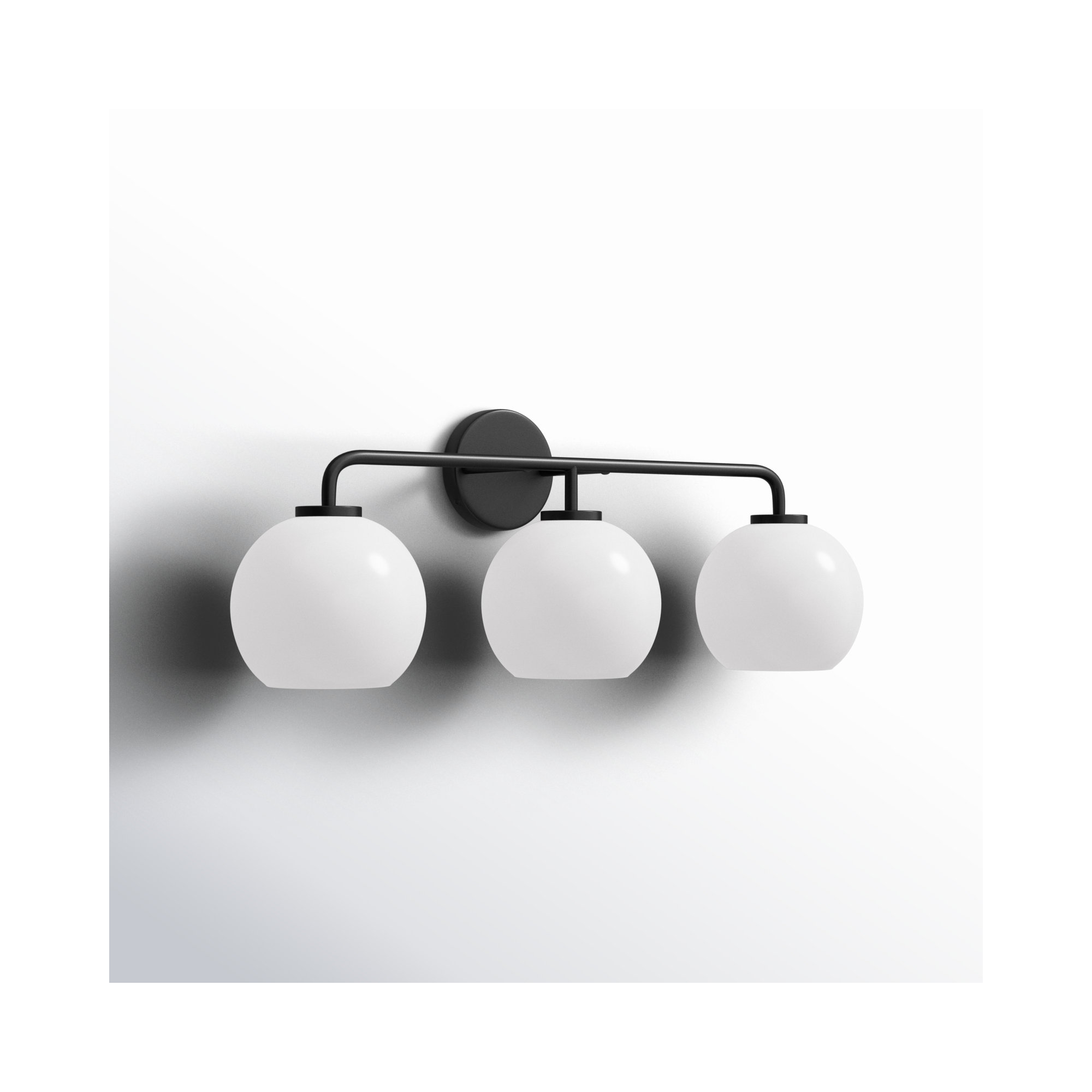 Childerley 3-Light Dimmable Vanity Light, White, Midnight Black