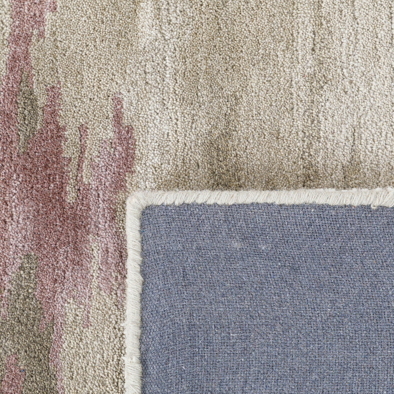 Horizon Rug: Modernist Hand Tufted Rug in Natural/Mauve Rug, Rectange 7'6" x 9'6"