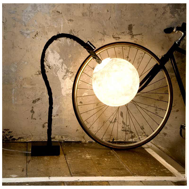 Black Arched Floor Lamp with Outlet