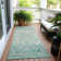 Machine Washable Indoor/Outdoor Xhevrie Teal Rug