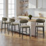 Tabouret de bar rembourré à hauteur de comptoir avec structure en métal