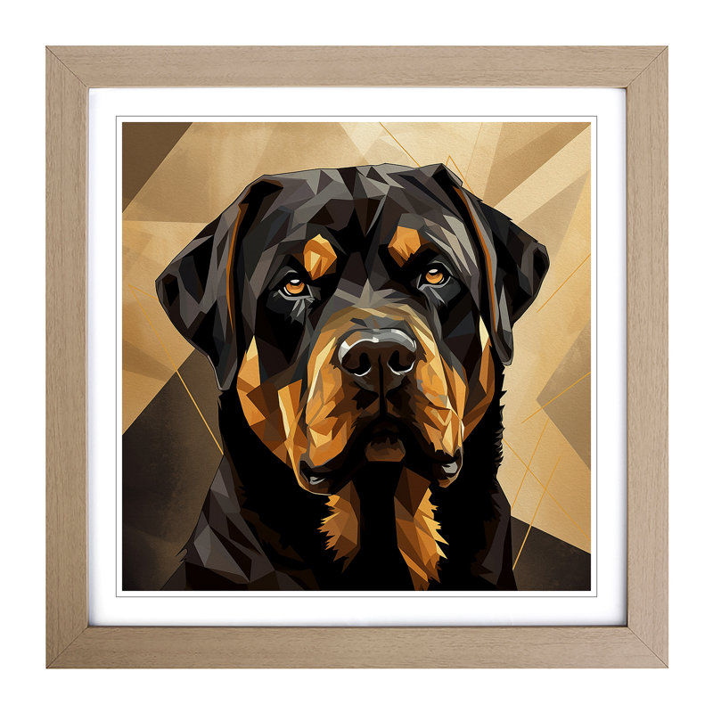 Rottweiler Deco - Framed Print, Oak