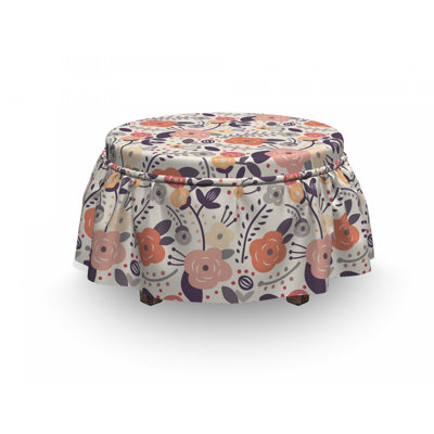 Housse pour repose-pieds floral doodle