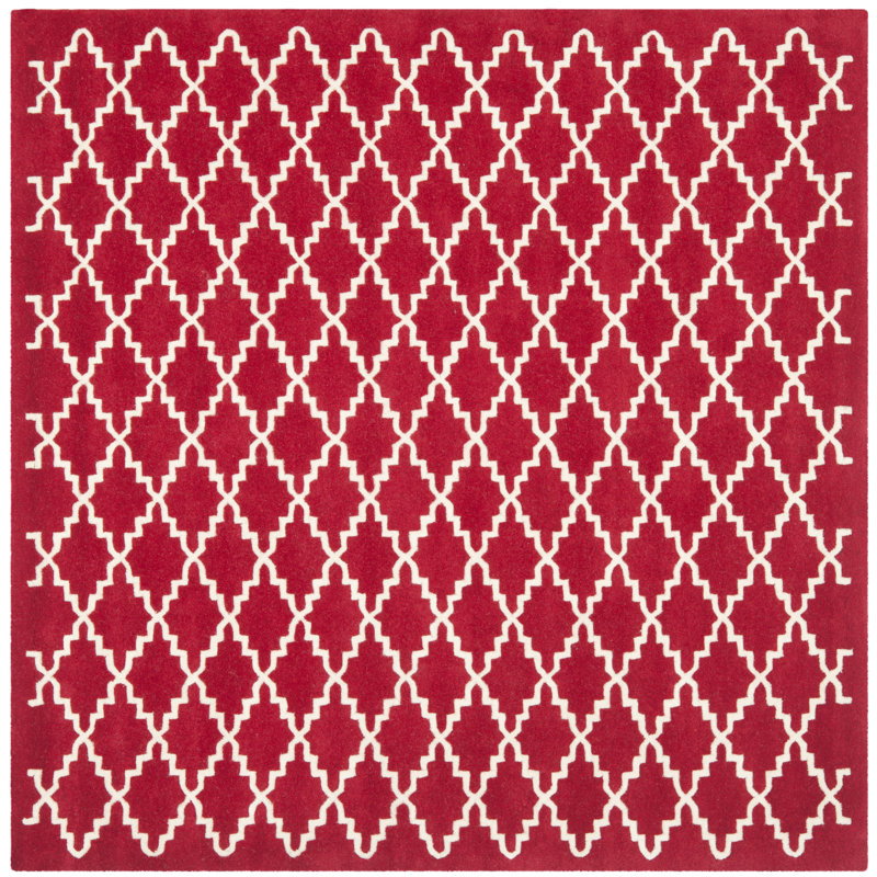 Carolene Hand Tufted Wool Geometric Rug, Square 7'