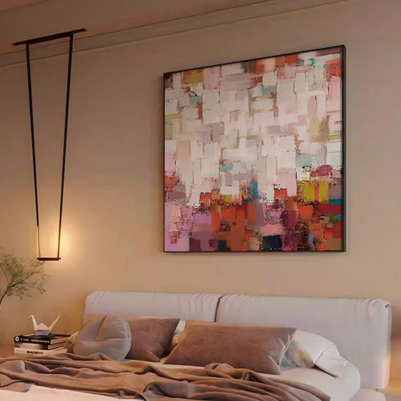 Décoration murale abstraite à blocs de couleurs, H 39,37 po x l 39,37 po
