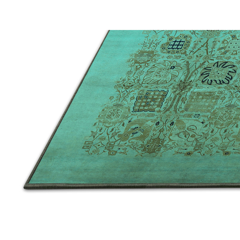 Tapis oriental en laine / polyester tissé à la machine en bleu, Tapis de couloir 2 pi x 5 pi