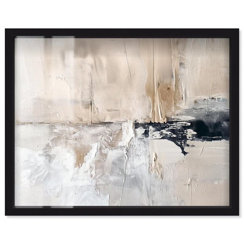 «Grainy Wall Echoes II Shadowbox», art abstrait par Art Remedy, H 17 po x l 21 po, Noir