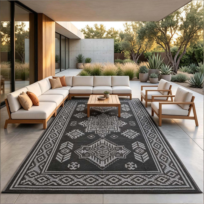 Tapis de patio imperméables rétro pour roulottes de voyage, terrasse, pique-nique, porche, camping-car, balcon, plage