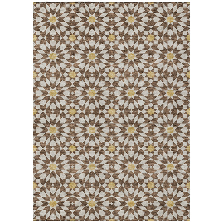 Washable Floral Indoor / Outdoor Rug