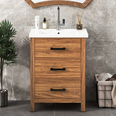 Meuble-lavabo moderne avec 3 tiroirs Zehr