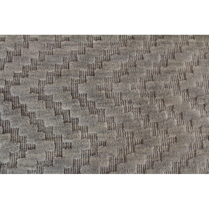 Demani Wool Chevron Area Rug in Mist, Rectangle 9' x 12'