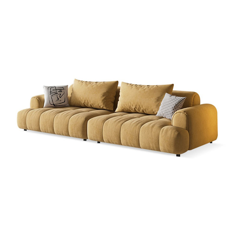 Coussin modulaire jaune 100% polyester, Jaune, 4, H 29,92 po x l 108,27 po x P 37,4 po