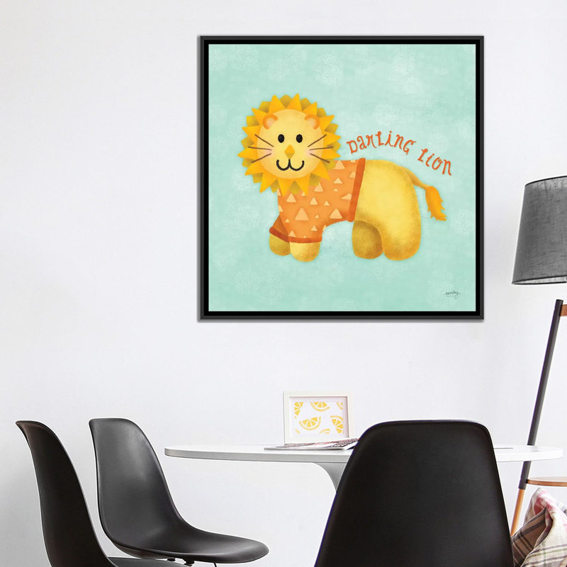 «Baby Safari II», art sur toile, Toile avec cadre noir, H 18 po x l 18 po x P 1,5 po