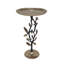 Table d'appoint 13,8 x 13,8 x 24 po en aluminium noir et doré avec un design délicat de grenade