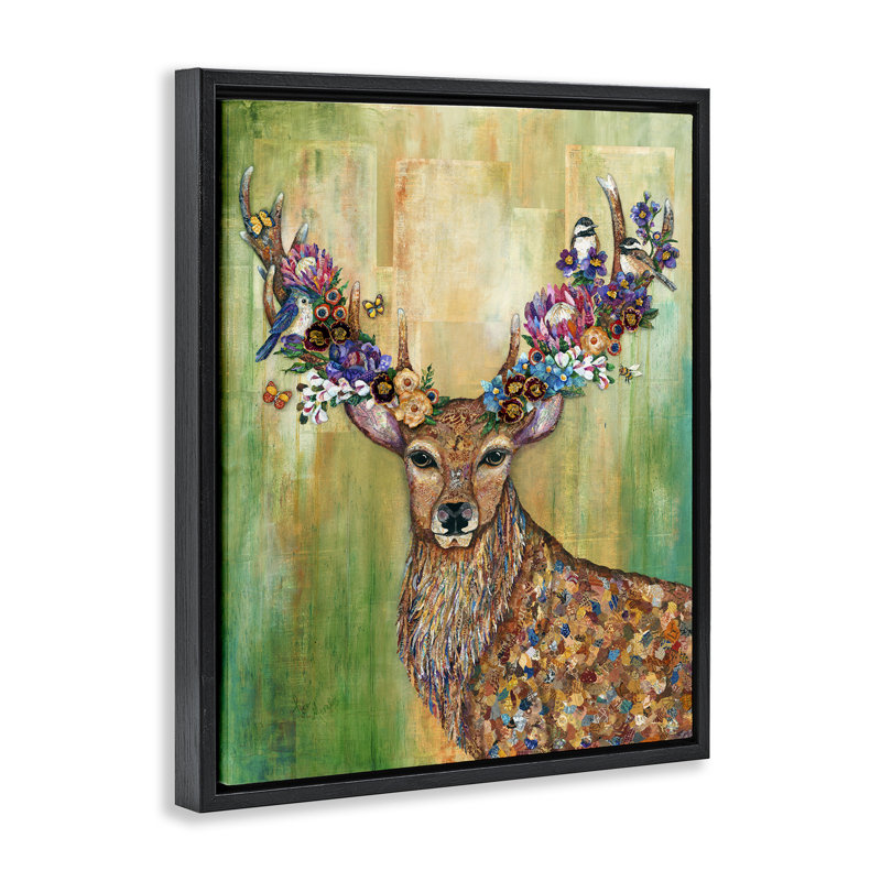 Cadre flottant Red Deer, Cadre flottant noir de jais, H 21 po x l 17 po