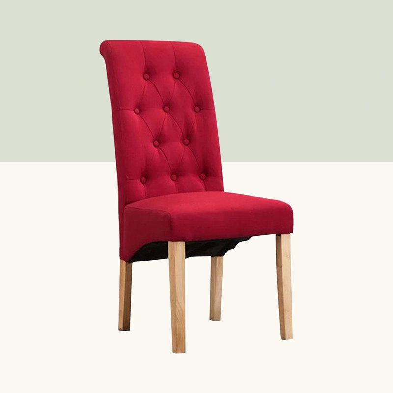 Anya 46.5cm H Tufted Upholstered Side Chair, Red, 2