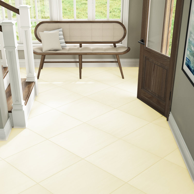 Refinery 24'' W x 24'' L Porcelain Singular Tile, Linen
