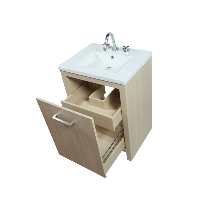 24'' Single Bathroom Vanity with Ceramic Top