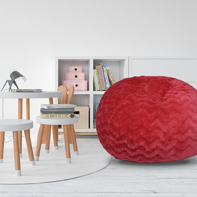 Fauteuil à billes noir en fausse fourrure, 5 pi Et une option de sièges relaxants. Housse amovible détachable remplie de mousse à mémoire de forme déchiquetée noire de qualité supérieure de 5 pi. Style douillet et confortable pour le salon. High 