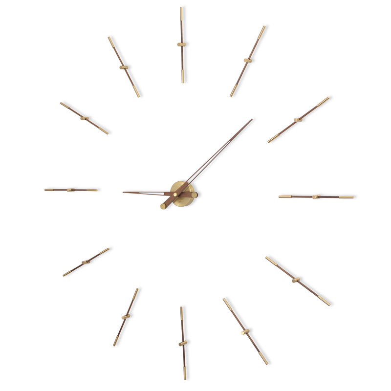 Merlin Metal Analog Wall Clock, Gold, Large