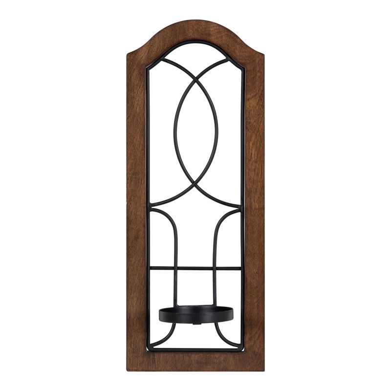 Applique murale Rakefield 7 x 5 x 18 brun rustique, noir