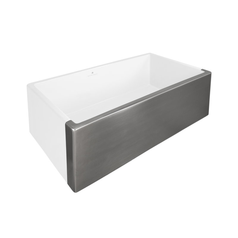 Dreamer 30" L X 17.75" W Fireclay Farmhouse/Apron Kitchen Sink, Platinum